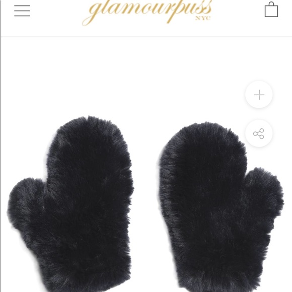 Brand new black faux fur mittens - Picture 2 of 5